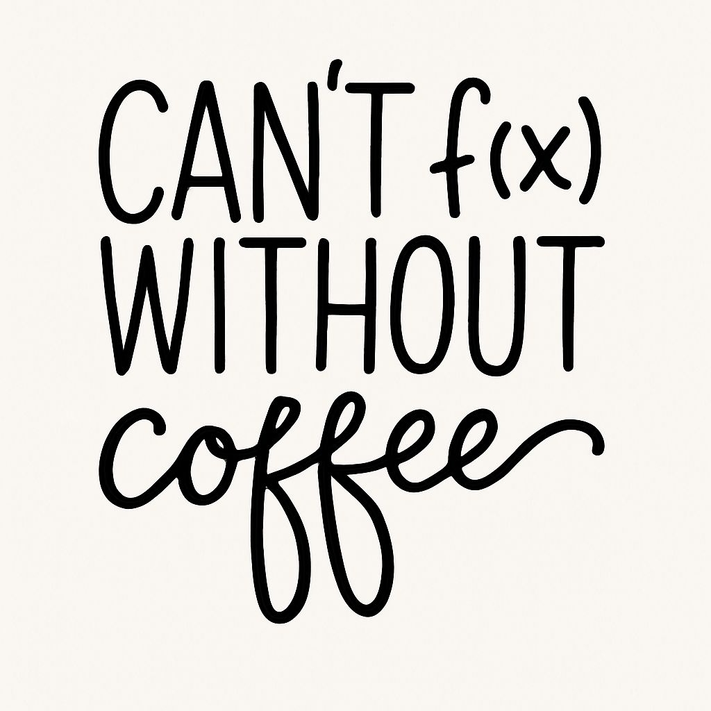 Humorous Can’t f(x) Without Coffee Minimalist Design Mug