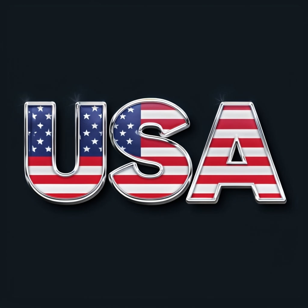 Patriotic USA Text with American Flag Patterns Hat