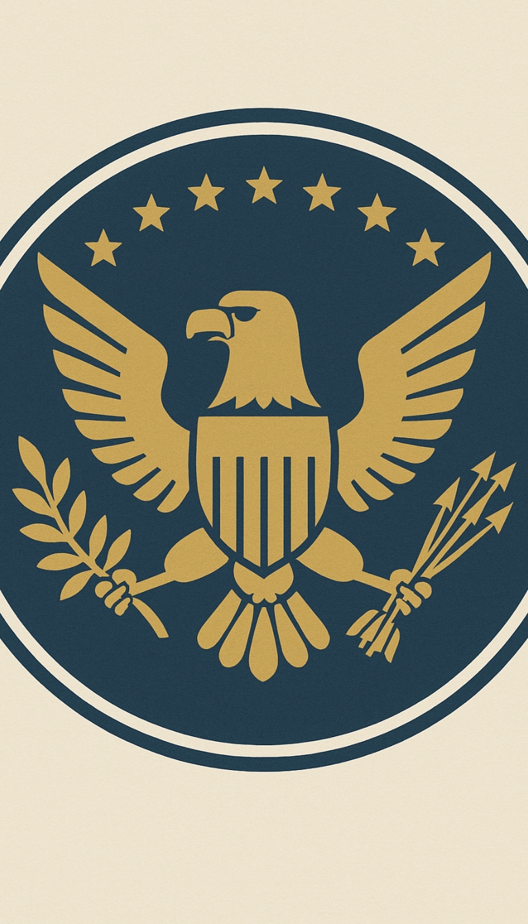 Stylized Bald Eagle Emblem with Olive Branch Phone Case Cover