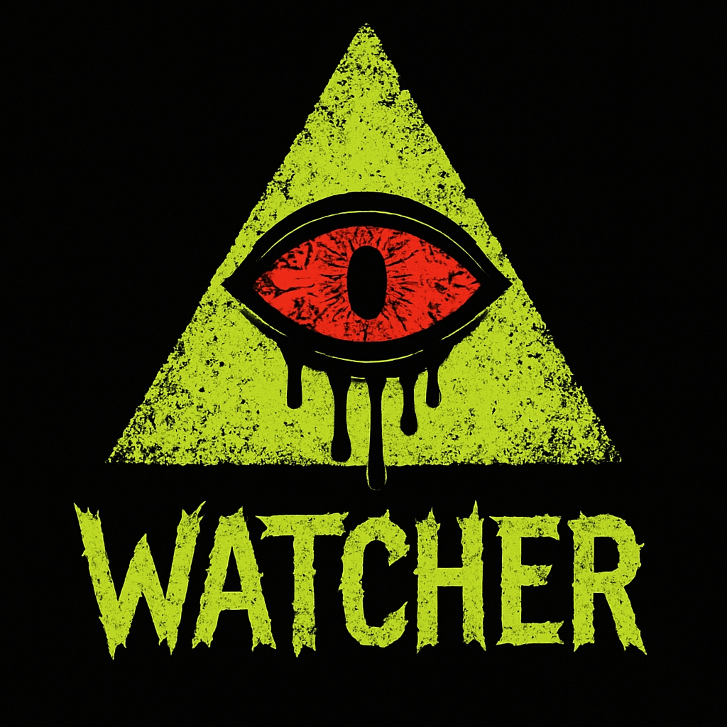 Ominous Grunge Triangle with Eye and WATCHER Text Album Cover Spotify Album Cover