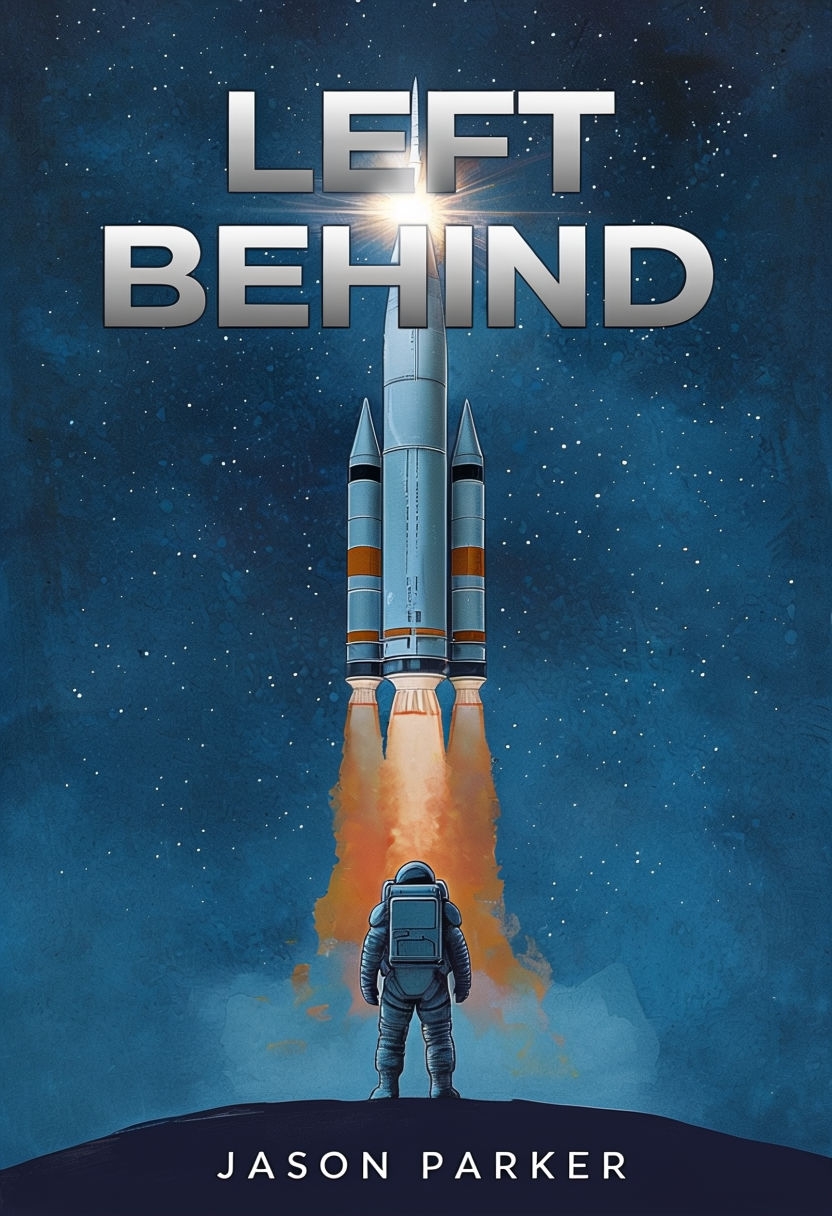 Dramatic Left Behind Rocket Launch EBook Cover Illustration