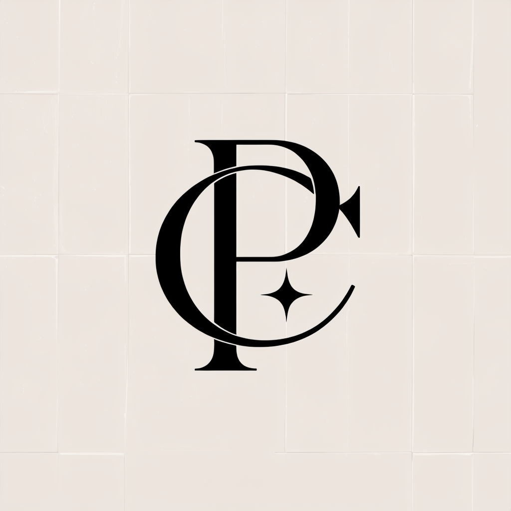 Elegant Minimalist Black CP Monogram Logo