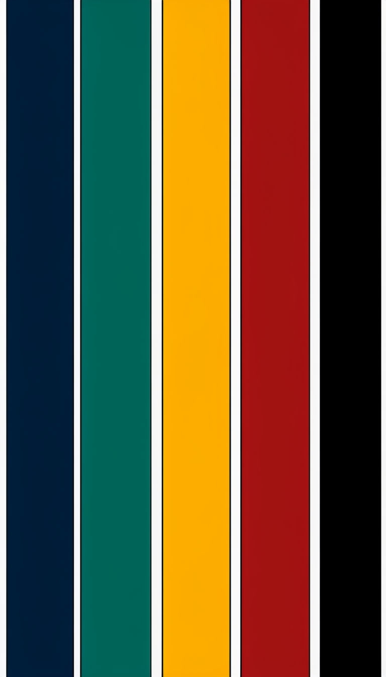Minimalist Vertical Colored Panels with Black Borders Phone Case Cover