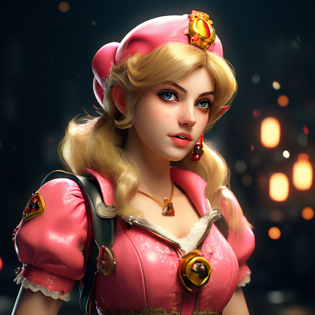 Princesa Peach de Mario Bros. A partir de la imagen proporcionada