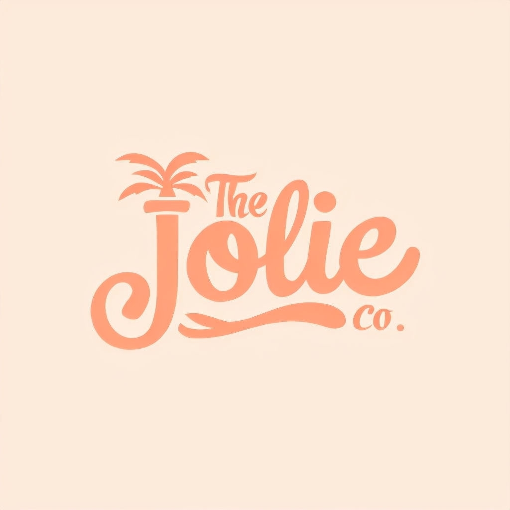 Playful Minimalist The Jolie Co. Logo Design with Palm Tree