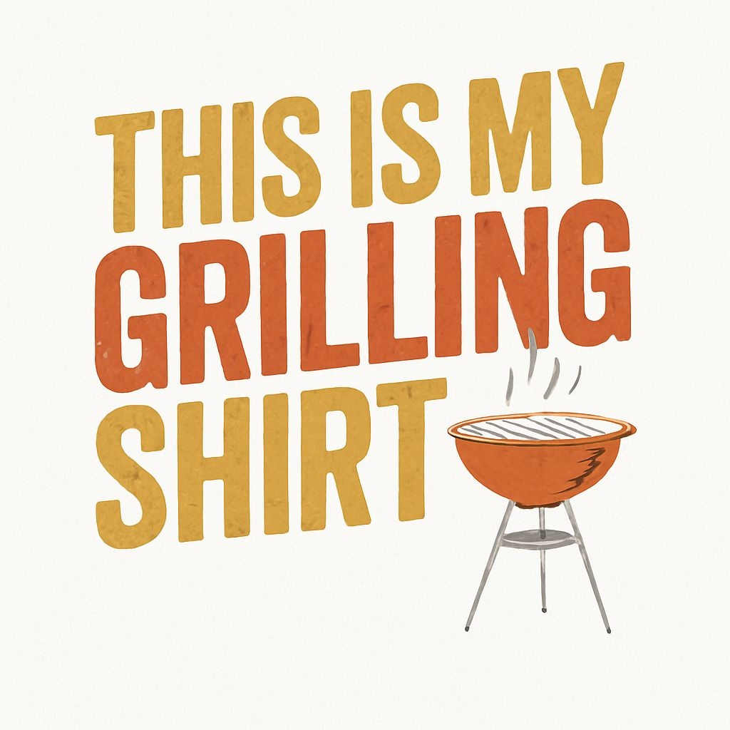 Retro Grilling Shirt Design with Barbecue Grill Illustration T-shirt