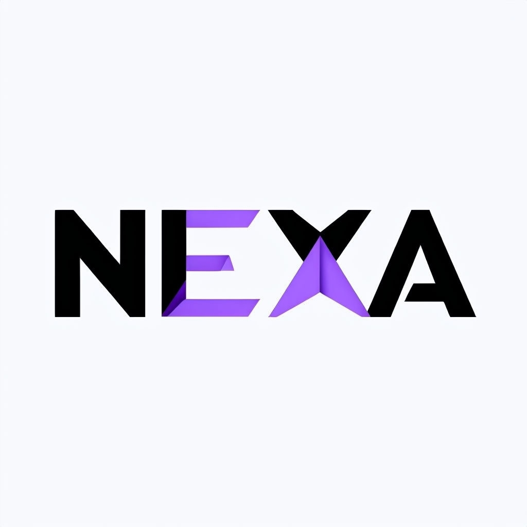 Minimalist NEXA Logo with Abstract Triangle Icon Design Logo