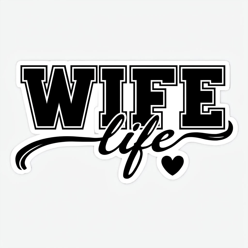 WIFE Life Bold and Elegant Typography Sticker