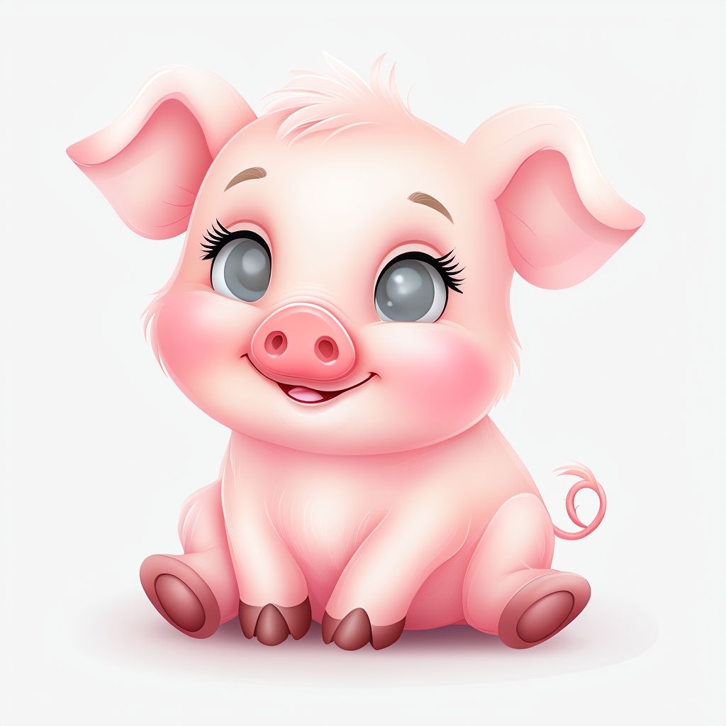 Cute Cartoon Piglet Illustration with Expressive Eyes Mug