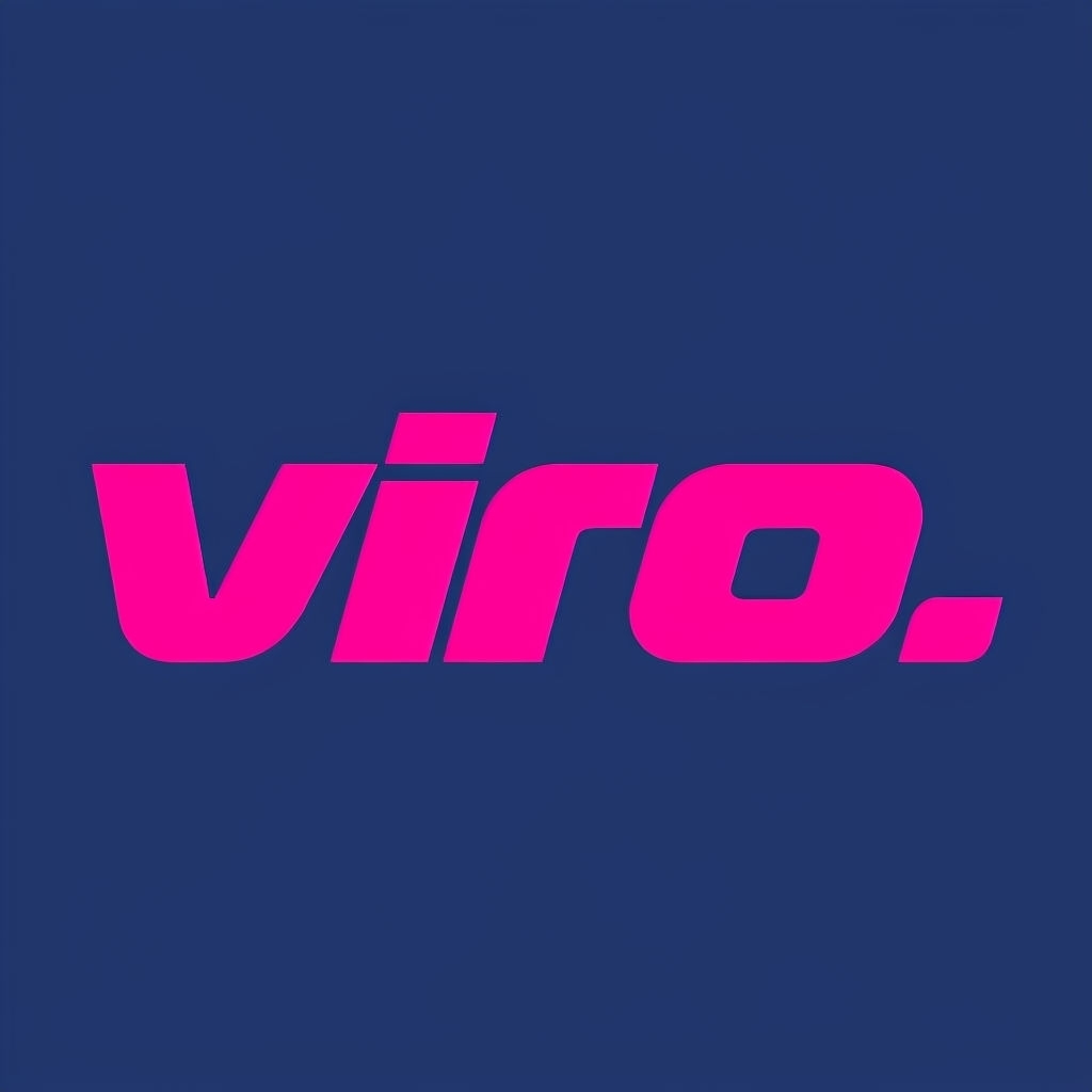 Modern Neon Pink Viro Text on Navy Blue Logo