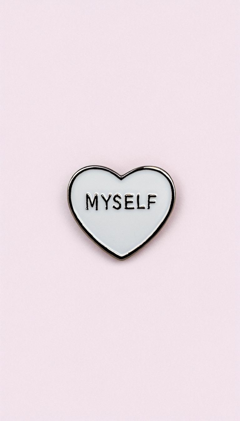 Minimalist Heart-Shaped Enamel Pin Design for Phone Case Cover