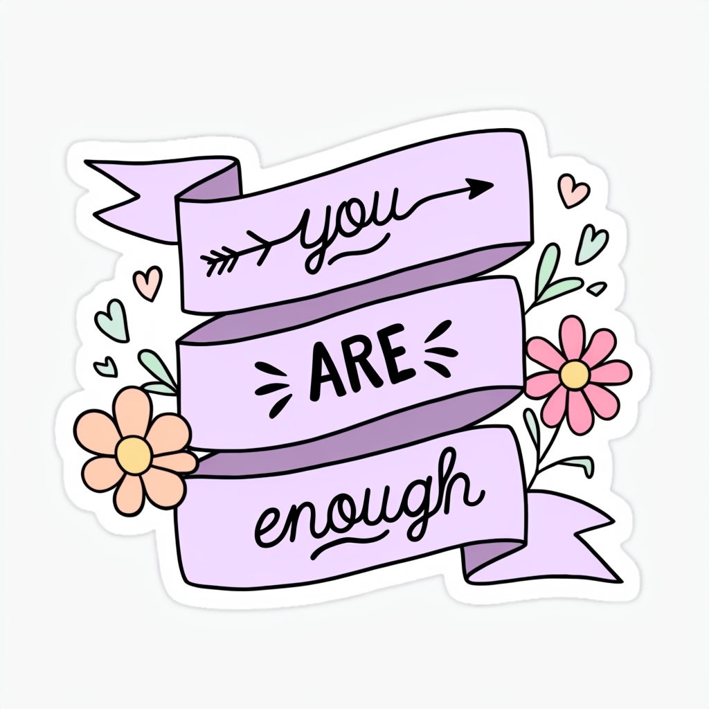 Uplifting 'You Are Enough' Motivational Sticker Design