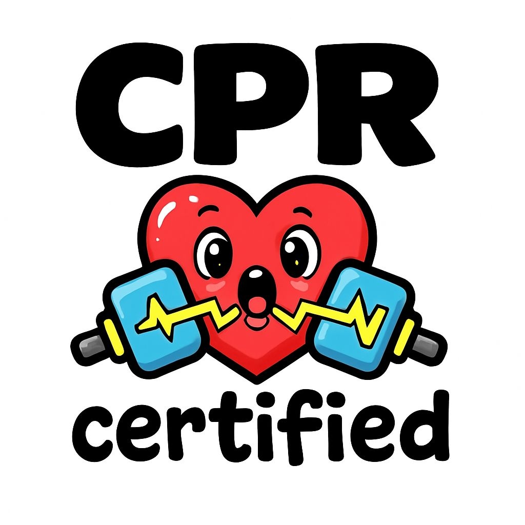 Cheerful Red Heart Character with CPR Transmitters Sticker