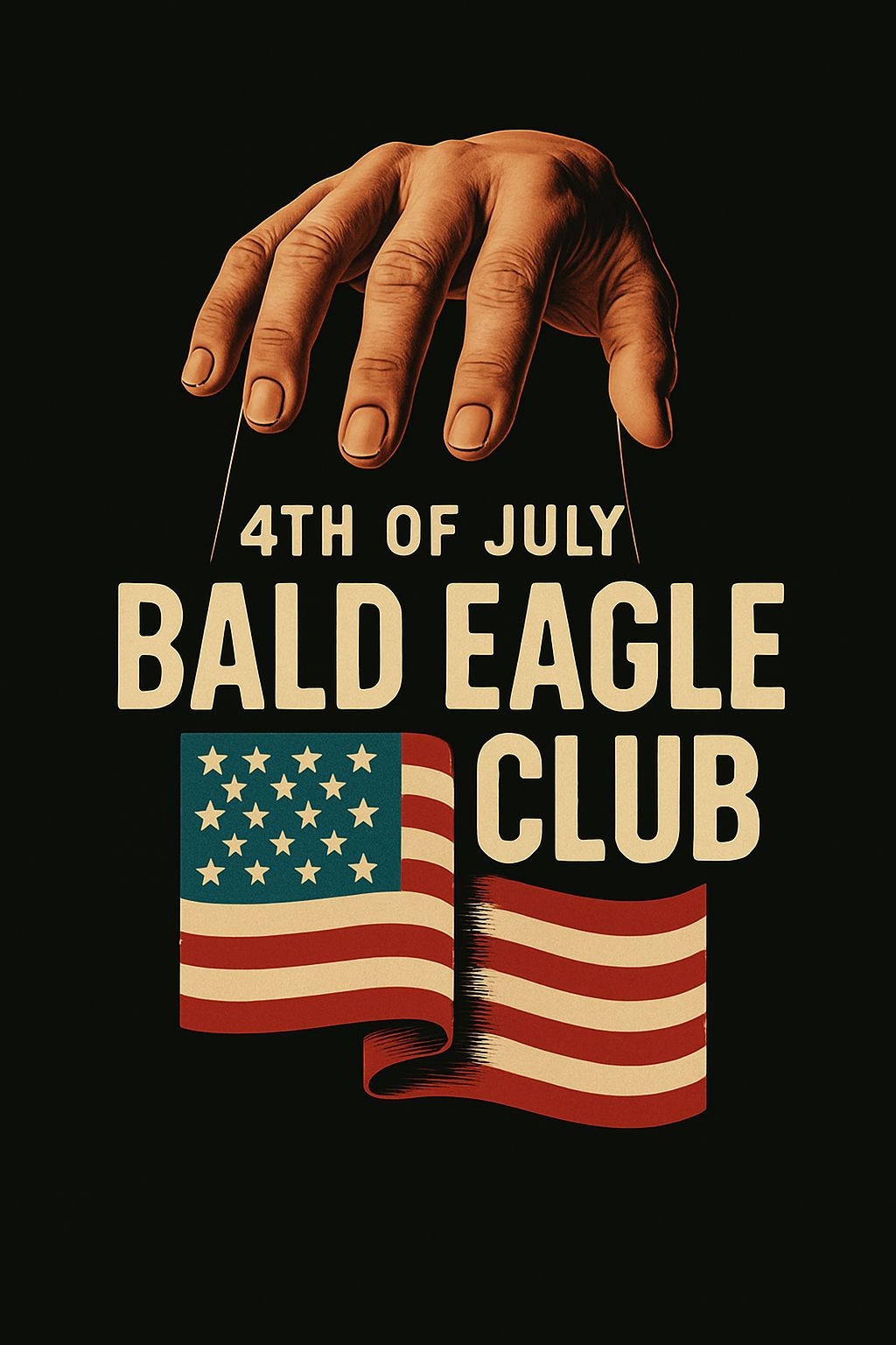 Vintage 4th of July Bald Eagle Club T-Shirt Design