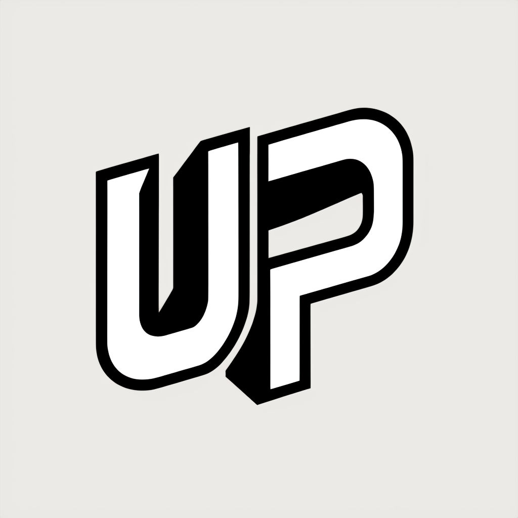 Modern Minimalist UP Logo Design with Bold Typography