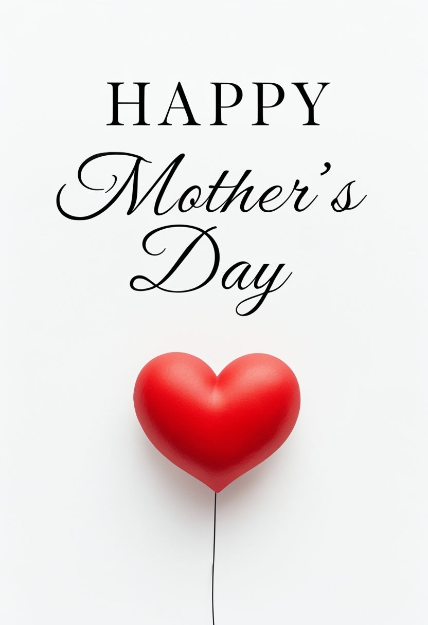 Elegant Minimalist Happy Mother's Day Greeting Card Poster