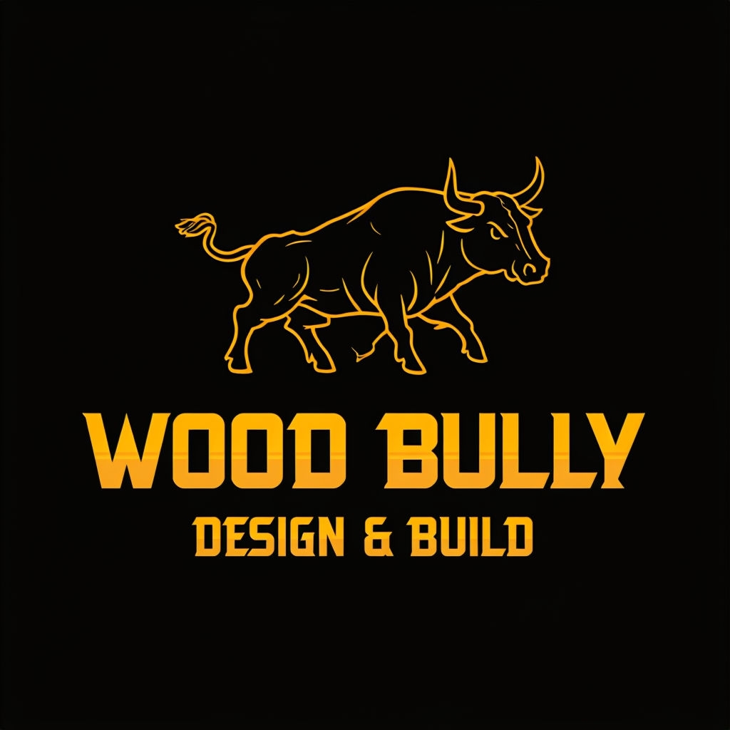 Glowing Amber Wooden Bull Logo Design for Branding Purposes Logo