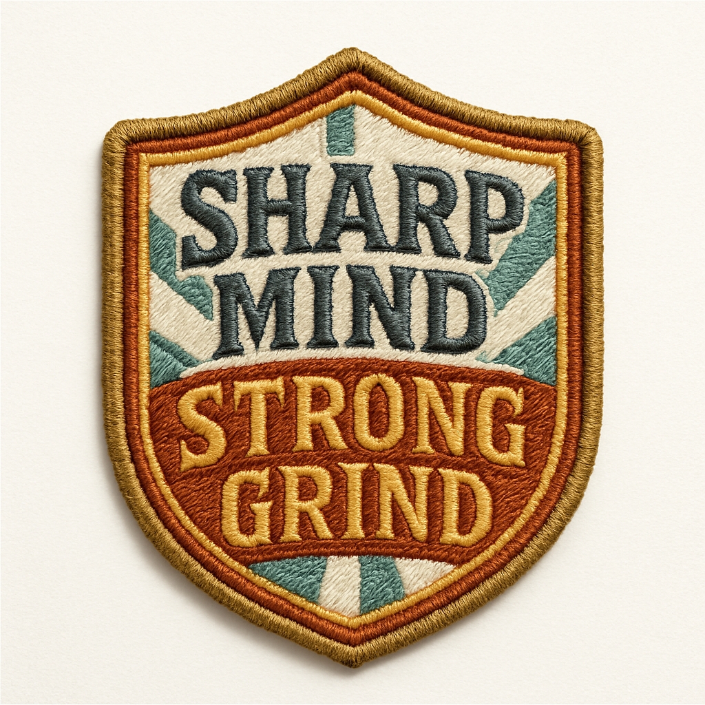 Vintage Embroidered Shield Patch with Motivational Text Hat