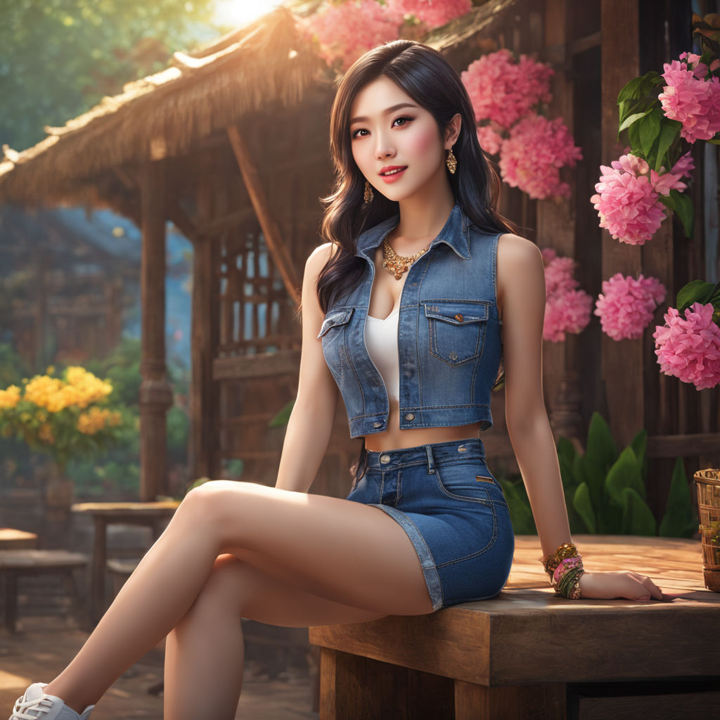 A reality full body photo was taken for the most beautiful Asian woman