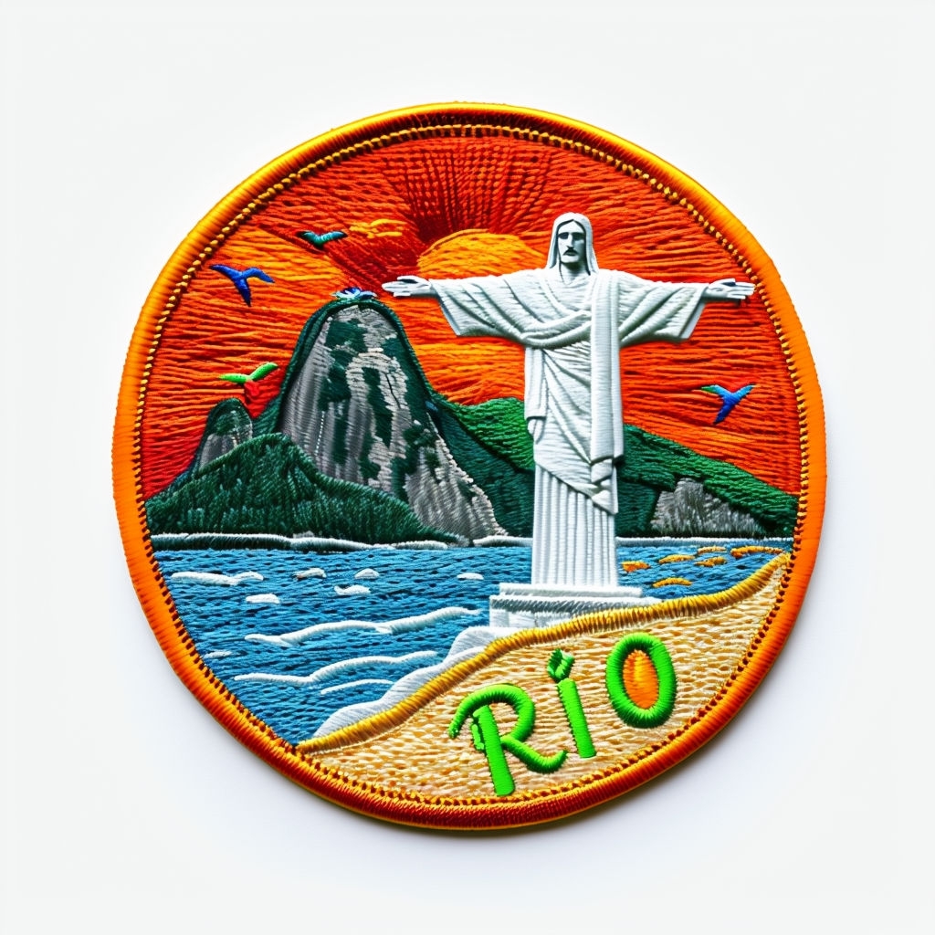 Vibrant Christ the Redeemer Embroidered Patch for Hats