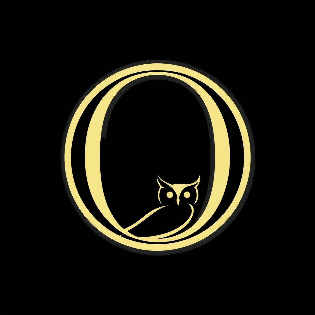 Sophisticated Minimalist Owl Monogram Logo Design Sticker