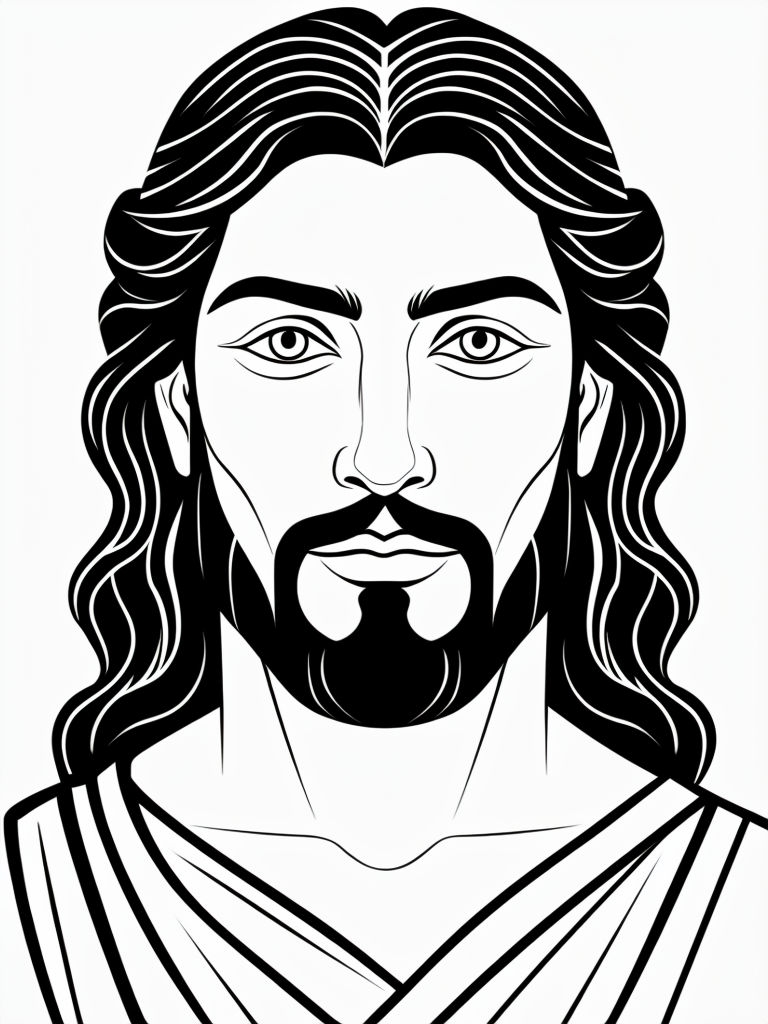 Minimalist Black and White Male Figure Portrait Art