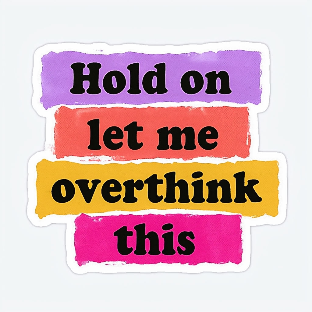 Colorful Overthink This Phrase Sticker Design for Fun Decor