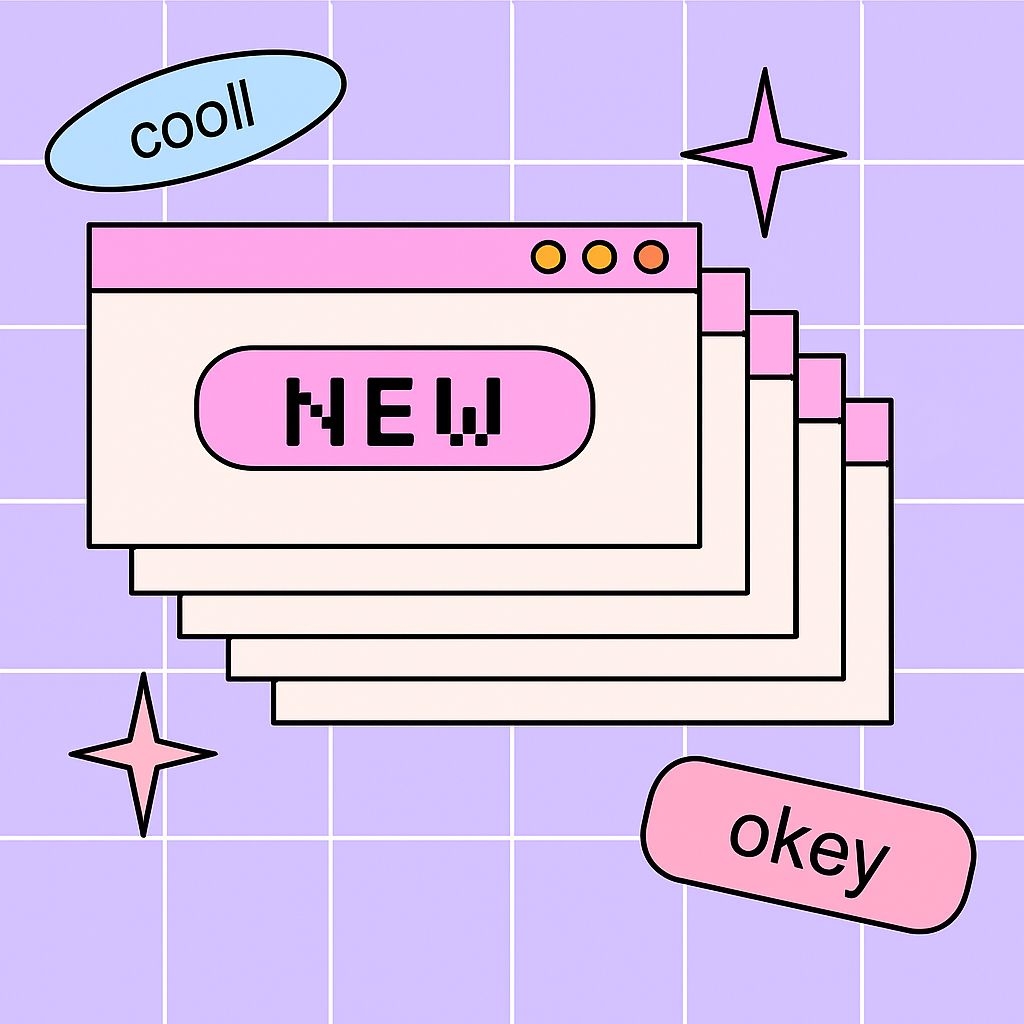 Playful Retro Computer Windows Illustration for Social Media Post
