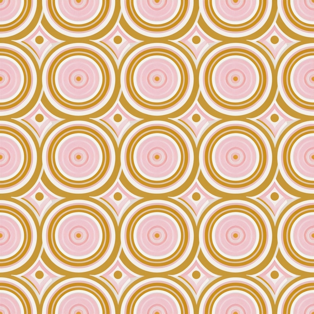 Geometric Arches Seamless Pattern in Warm Retro Colors