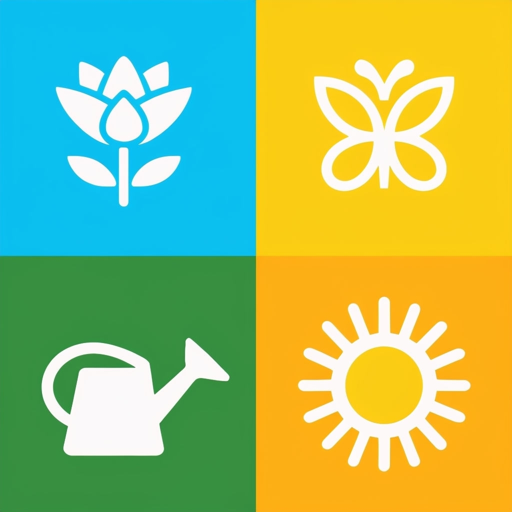 Vibrant Garden Icons Seamless Pattern for Textiles and Design