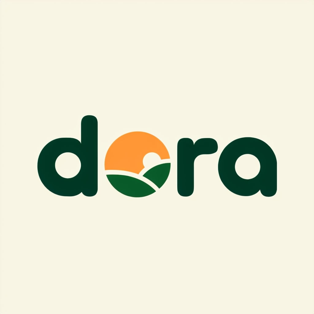 Modern Minimalist Dora Logo with Unique Circular Emblem