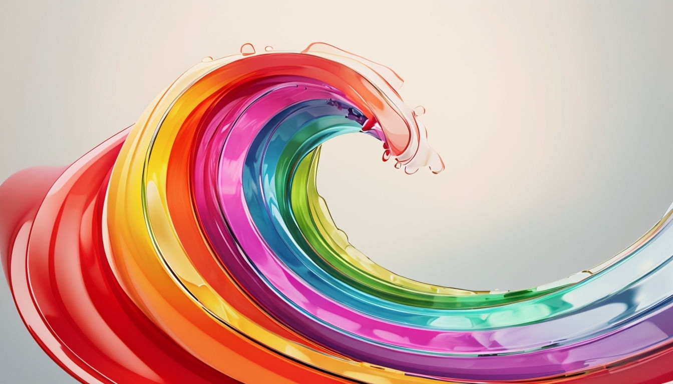 Vibrant Abstract Wave of Colorful Liquid Layers Background Virtual Backgrounds