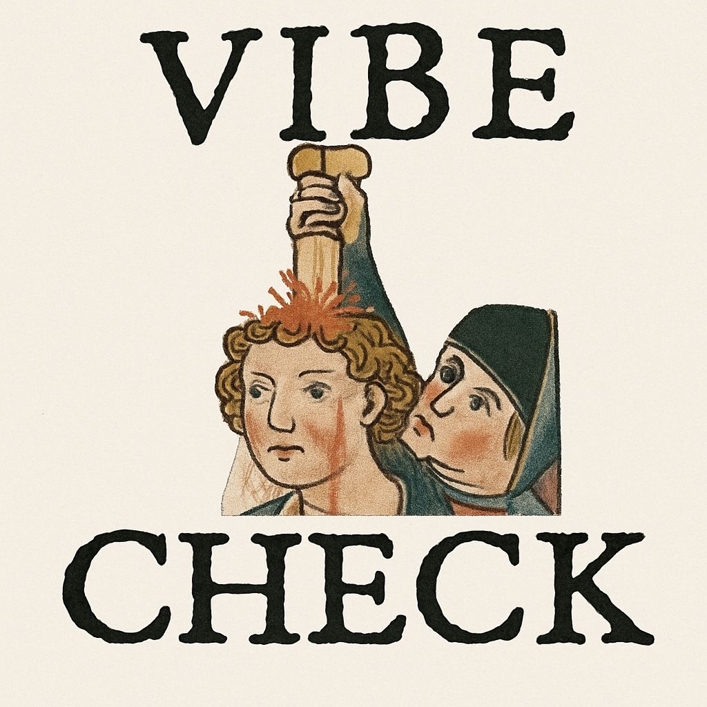 Medieval Humor VIBE CHECK Illustration Sticker