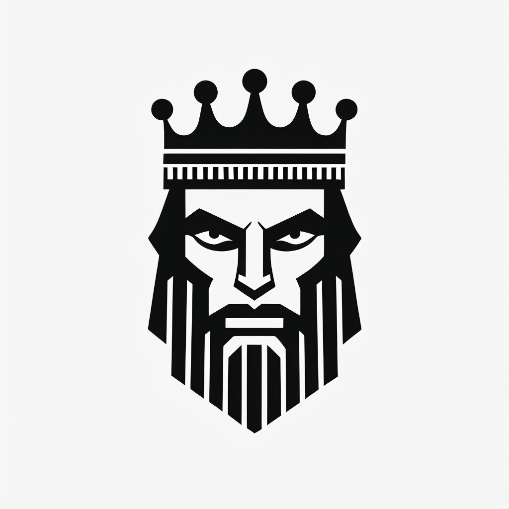 Stylized Minimalist King's Face Silhouette Logo