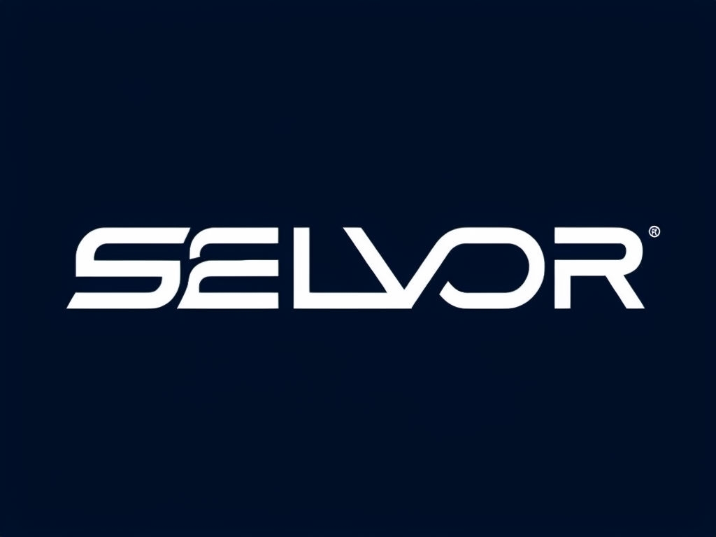 Minimalist SELVOR Logo Design on Midnight Blue Background Logo
