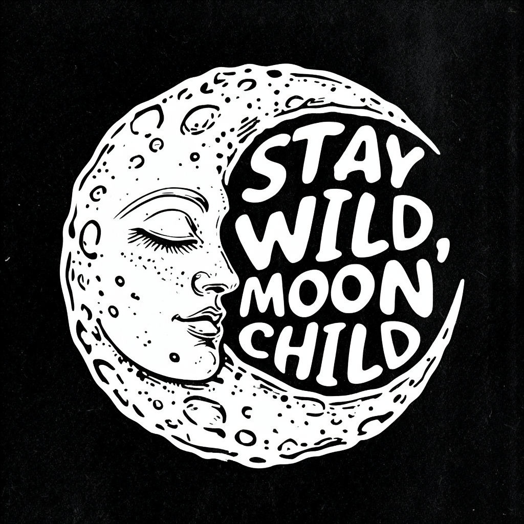 Stay Wild Moon Child Crescent T-Shirt