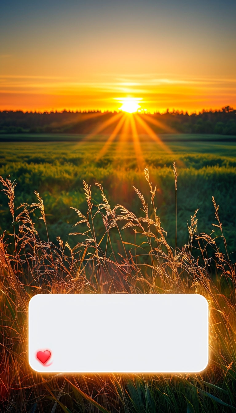 Tranquil Sunset Over Lush Green Field Photography Social Media Post