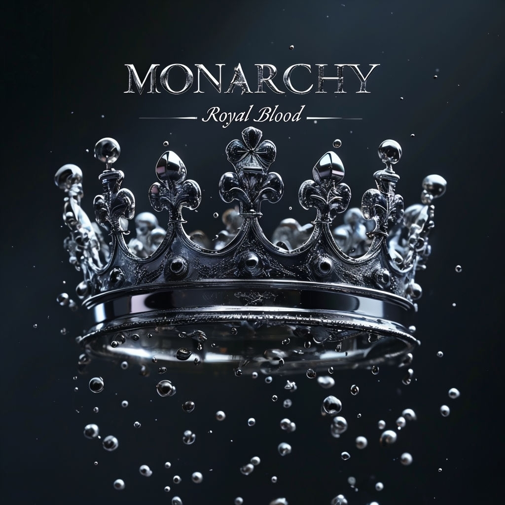 Liquid Mercury Crown with Typography in Royal Style Album Cover