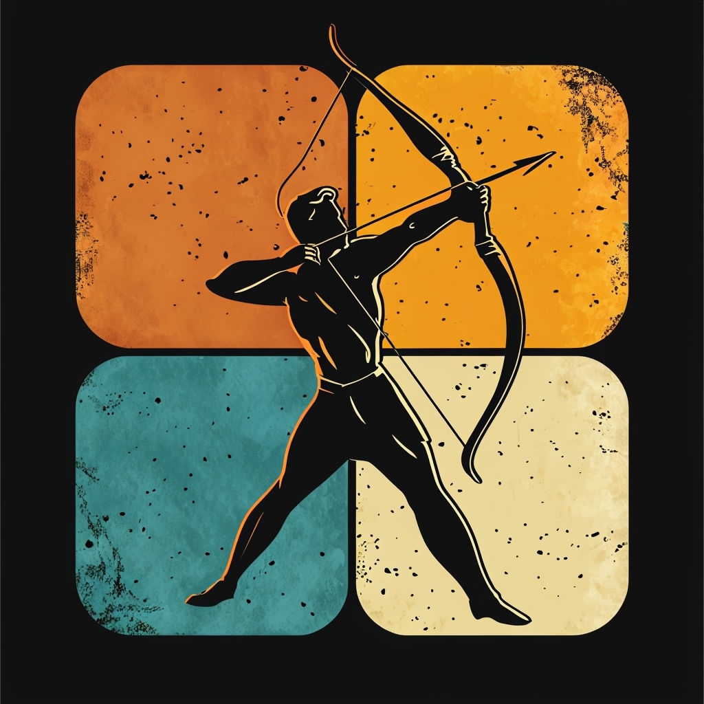 Dynamic Retro Archer Silhouette T-Shirt
