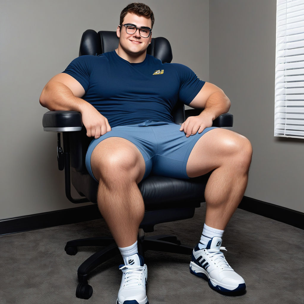 photo of an enormous beefcake 19-year-old well-hung muscle giant