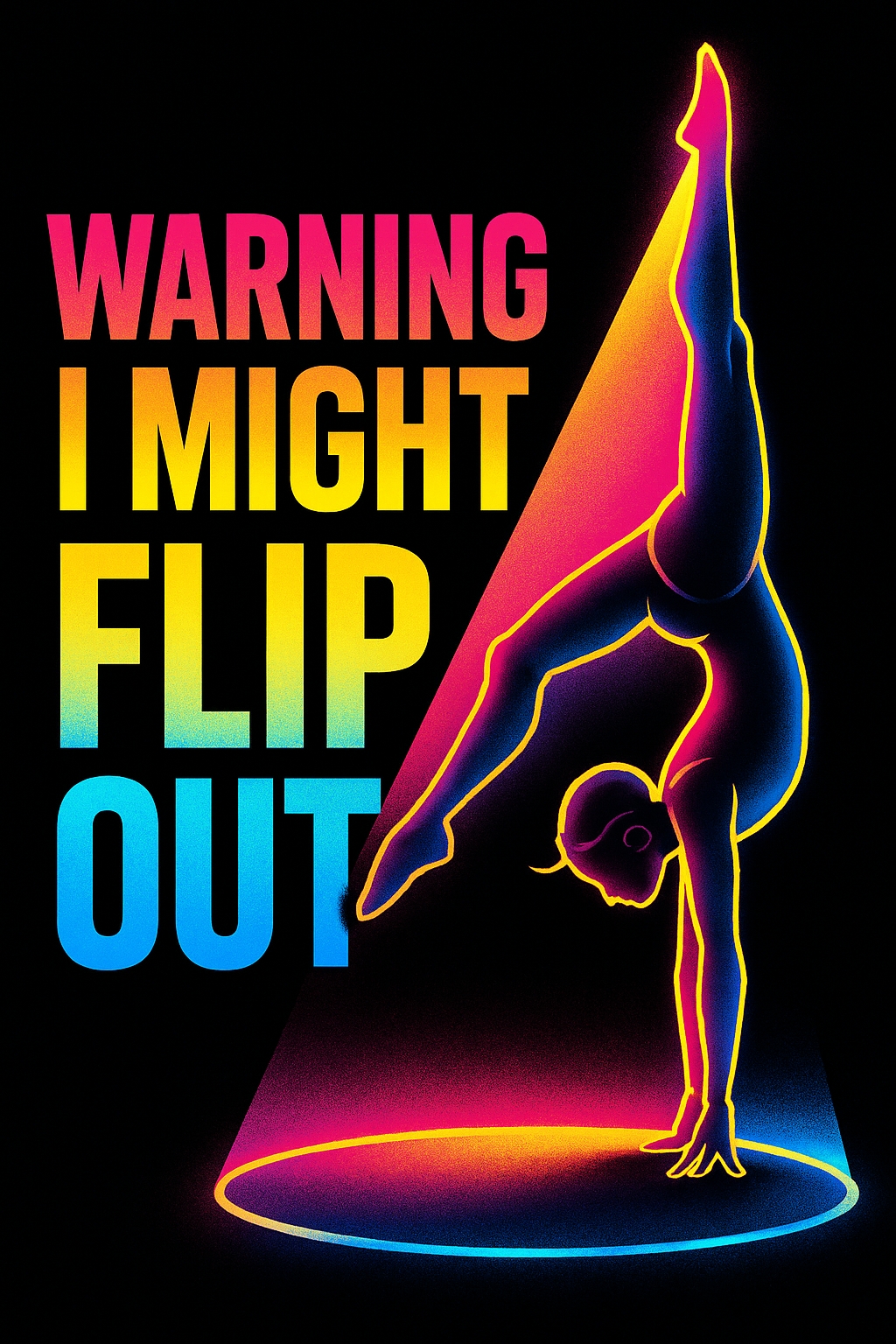 Neon Gymnast Performing a Handstand Flip T-Shirt