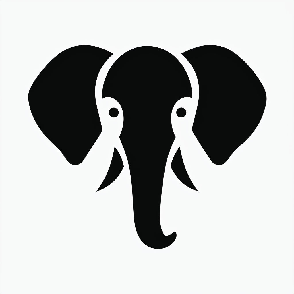 Abstract Minimalist Elephant Face Graphic Logo