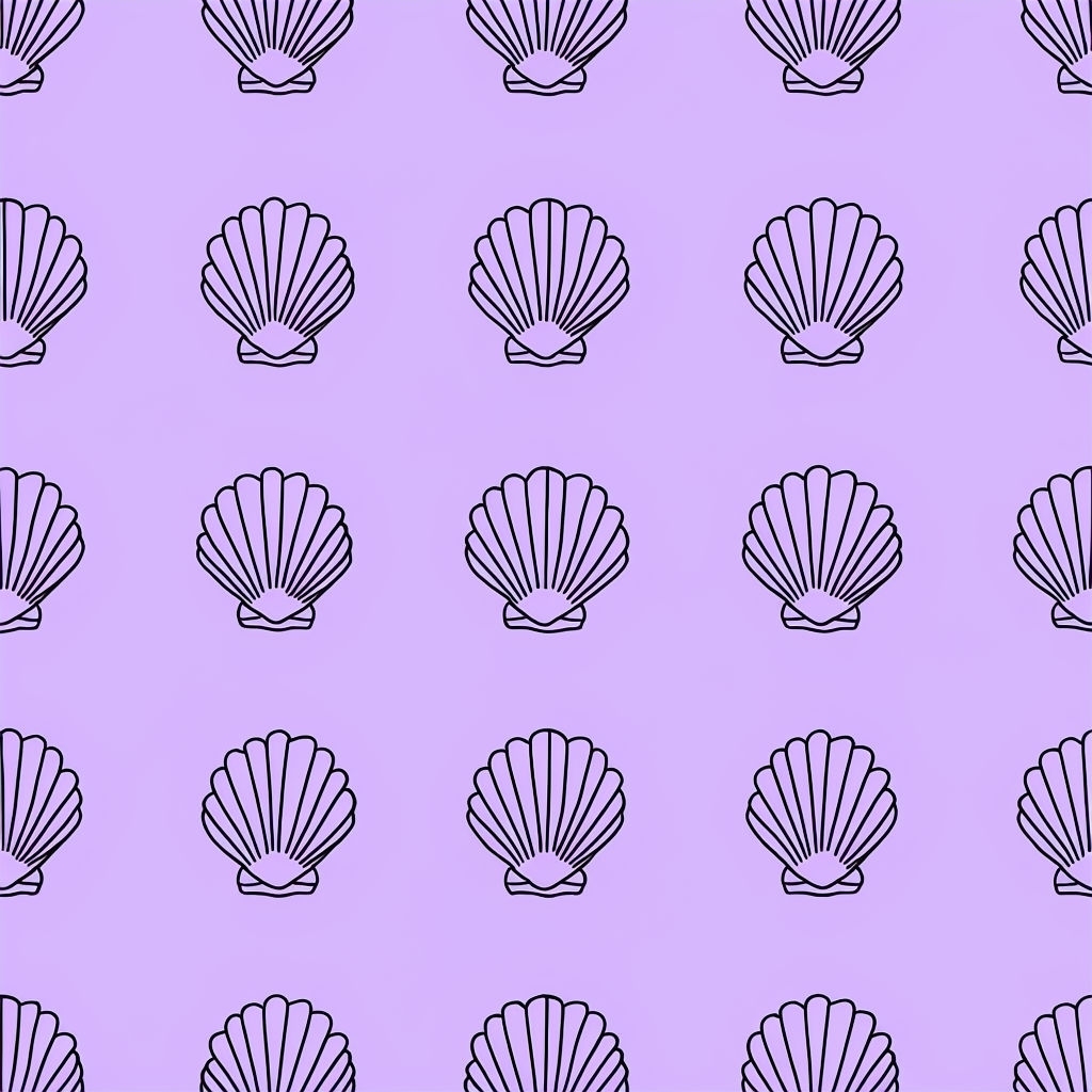Lavender Shell Pattern with Minimalist Design for Home Decor Seamless Pattern