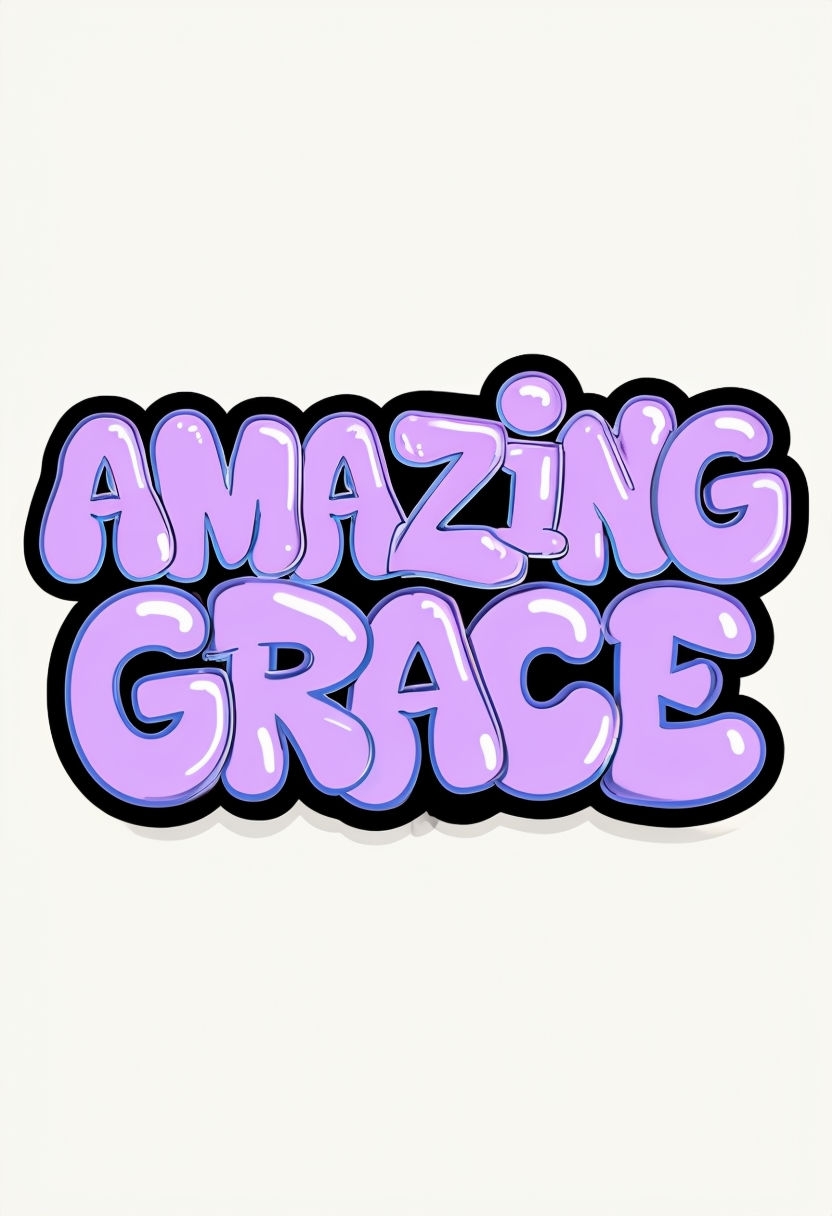 Playful Amazing Grace Graffiti Style T-Shirt