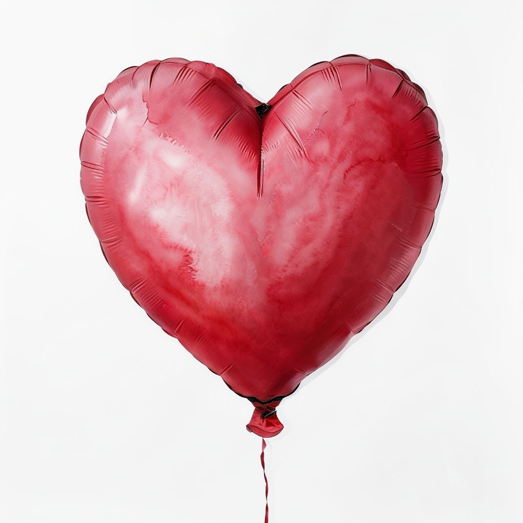 Watercolor Red Heart Balloon for Valentine's Day Sticker