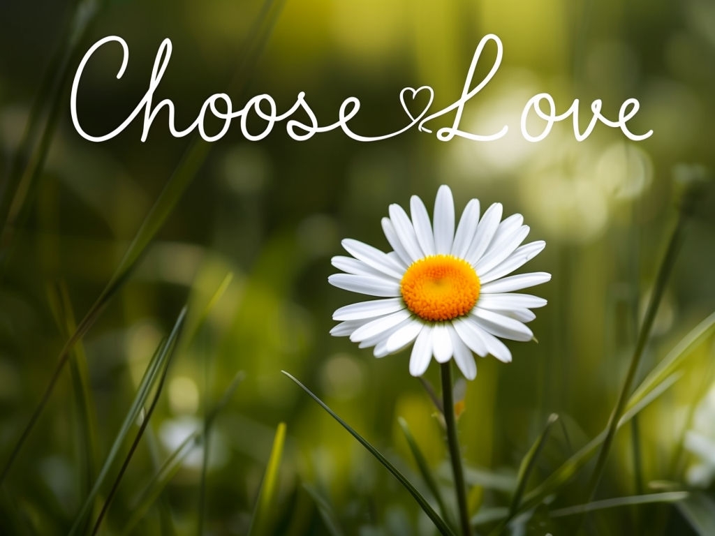 Choose Love with Elegant Daisy Flower Photography Poster
