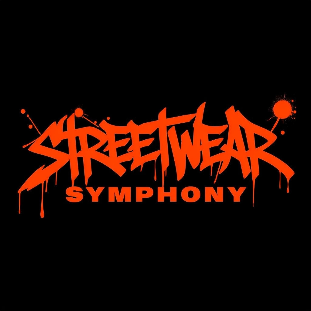 Bold Streetwear Symphony Logo Design on Black Background