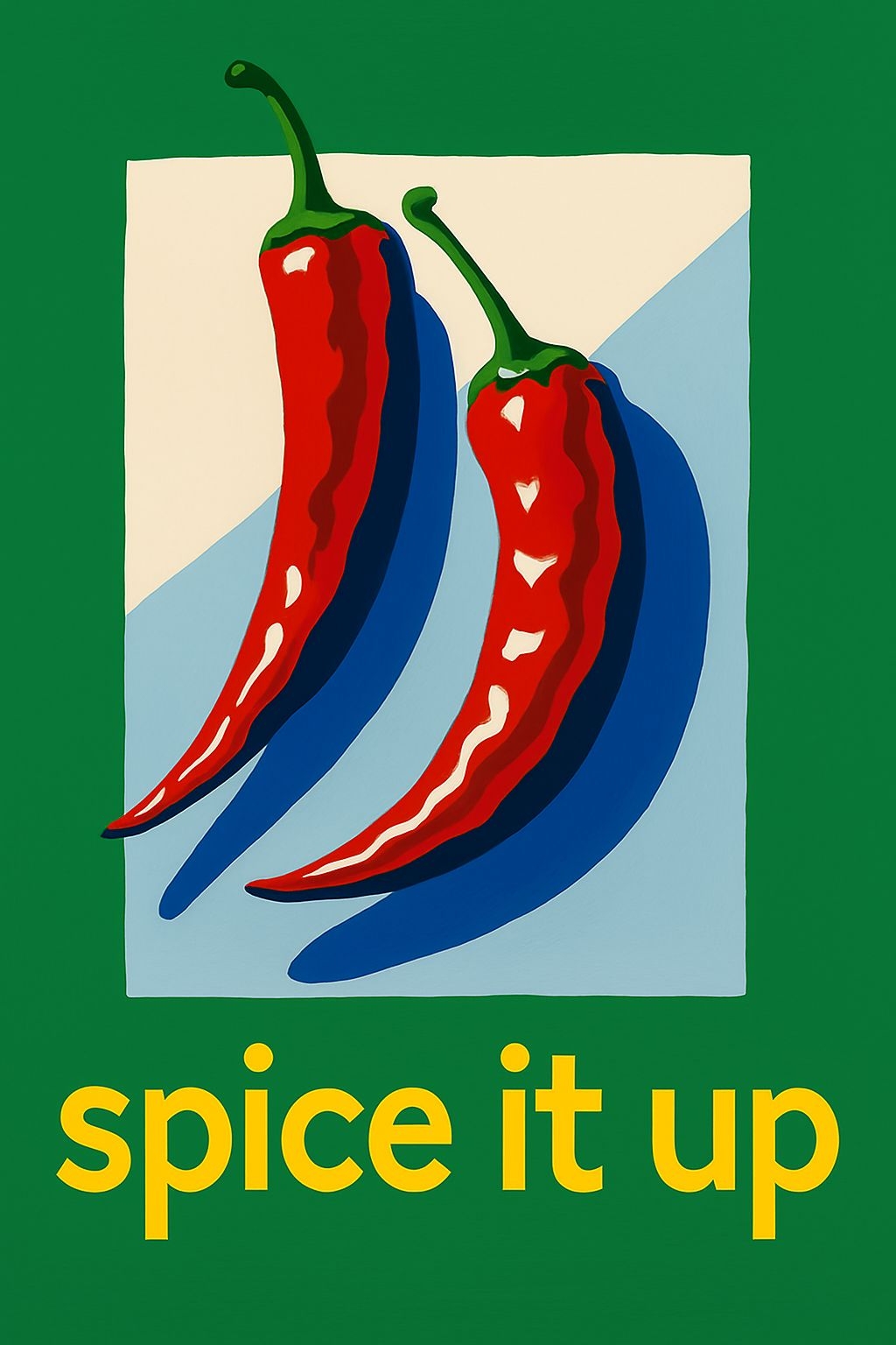 Vibrant Red Chili Peppers Graphic with 'Spice It Up' Text T-Shirt
