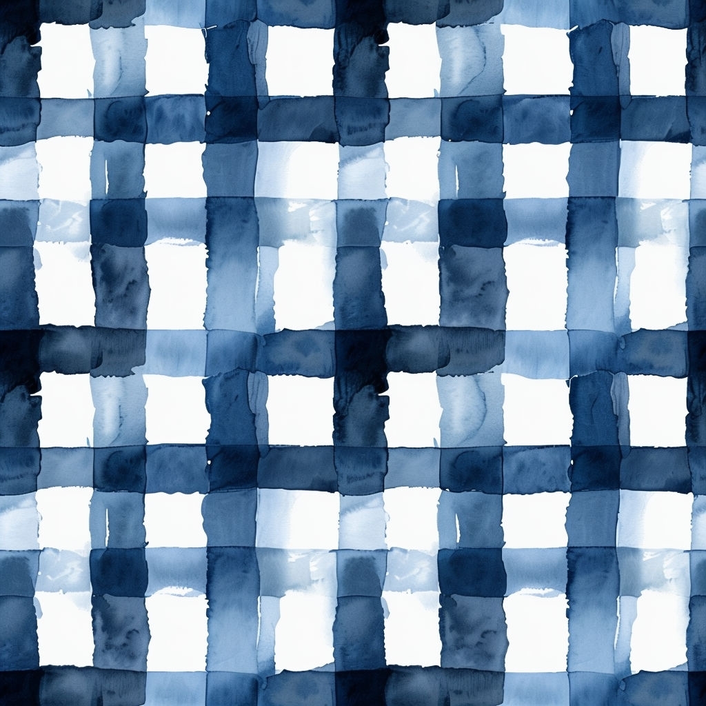 Navy Blue and White Buffalo Plaid Seamless Pattern Design