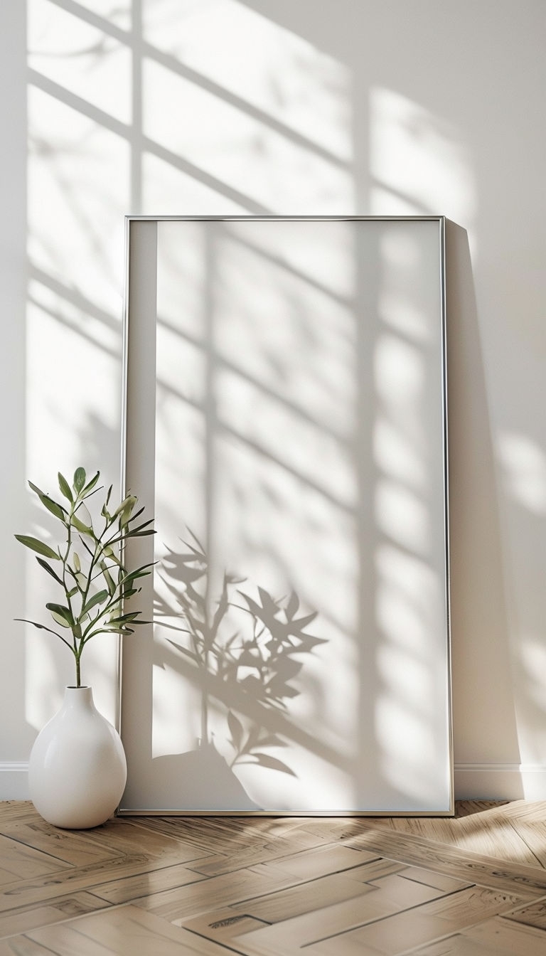 Minimalist Elegant Picture Frame with Plant Photo Art